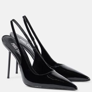 Paris Texas Sleek Black Slingback Heels